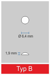 Typ B - Bumpons - Gummiabstandhalter aus farblos-transparenten Kunststoff