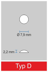 Typ D - Bumpons - Gummiabstandhalter aus farblos-transparenten Kunststoff