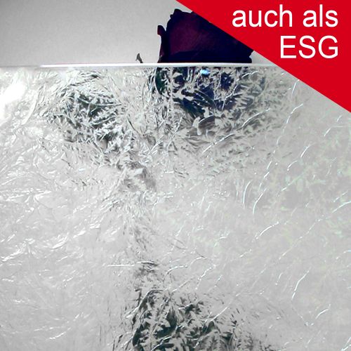 "Eisblumenglas" als ESG - Sicherheitsglas, klar 