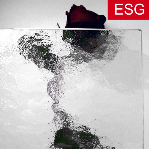 Kühlschrank-Glasplatte, Ornamentglas "Kathedral" als ESG - Sicherheitsglas, klar 