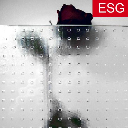 Kühlschrank-Glasplatte, Ornamentglas "Master-Carré" als ESG - Sicherheitsglas, klar 