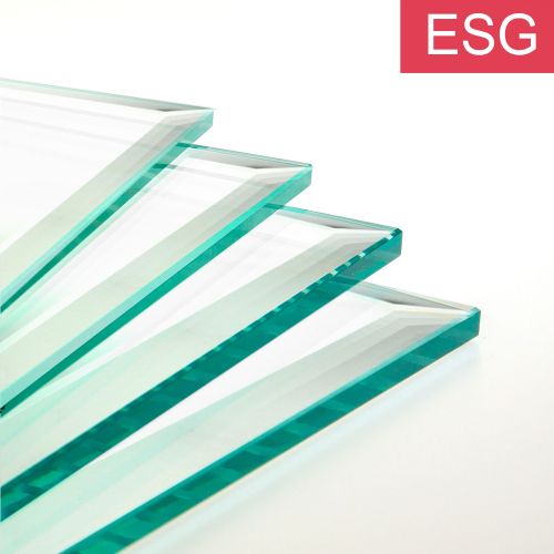 Normales klares Glas mit Facettenschliff als ESG - Sicherheitsglas 
