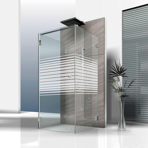 Mattfolie, Streifenmuster 03 zur partiellen Gestaltung von Duschkabinen 