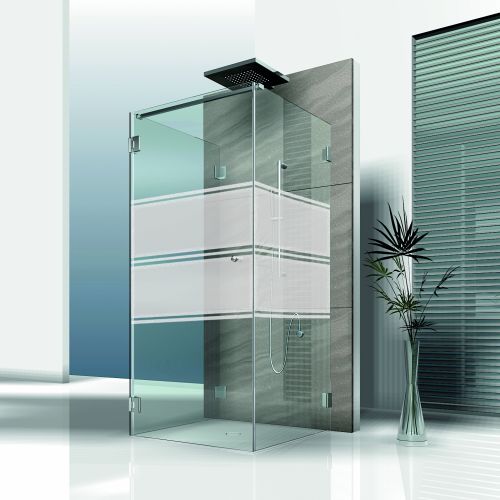 Mattfolie, Streifenmuster 01 zur partiellen Gestaltung von Duschkabinen 