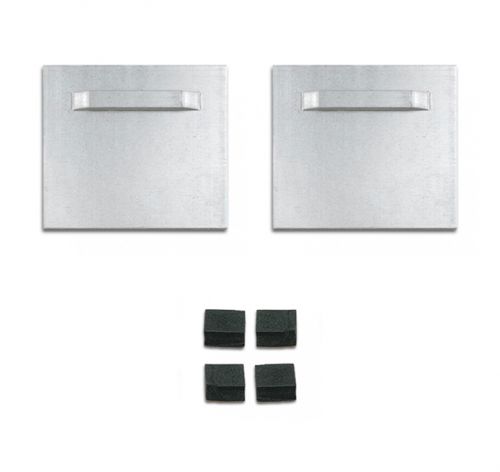 Spiegelbleche mit Abstandshaltern für Spiegelgrößen bis 0,8 qm 