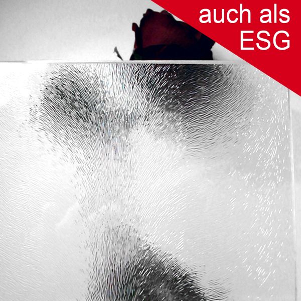 Ornamentglas "Chinchilla" als ESG - Sicherheitsglas, klar   