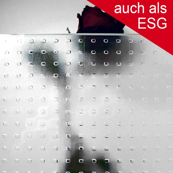 Ornamentglas "Master-Carré" als ESG - Sicherheitsglas, klar   