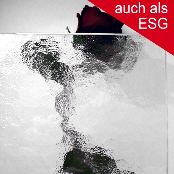 Ornamentglas "Kathedral" als ESG - Sicherheitsglas, klar   