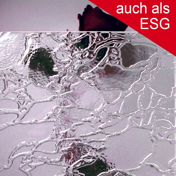 Ornamentglas "Delta" als ESG - Sicherheitsglas, klar   