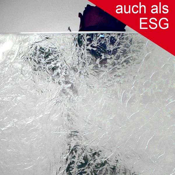 "Eisblumenglas" als ESG - Sicherheitsglas, klar   