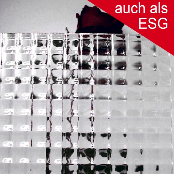 Ornamentglas "Edelit doppelt" als ESG - Sicherheitsglas, klar   