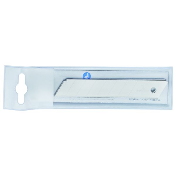 Ersatzklingen für Abbrechmesser, 18mm breit, 10 Stück im Etui   Storch356350