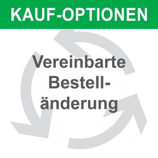 Maßänderung zu Bestell-Nr. . Gesamt-Aufpreis. Änderung in Breite  00,0 cm x Höhe 00,0 cm. Alles Weitere bleibt unverändert.   