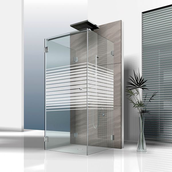 Mattfolie, Streifenmuster 03 zur partiellen Gestaltung von Duschkabinen   