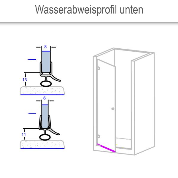 Wasserabweisprofil unten mit Lippe und Streifendichtung   52090260