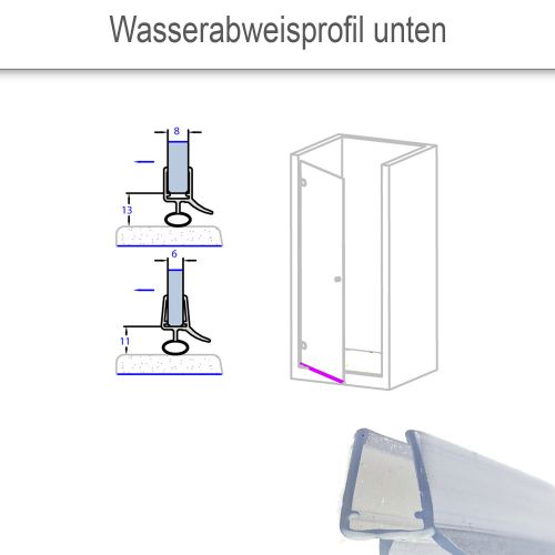 Wasserabweisprofil unten mit Lippe und Streifendichtung  Vorschaubild #2