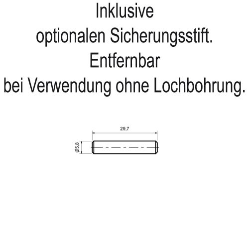 Glasklemme mit ⌀ 42,4 mm Rundrohr-Anschluss. 63 x 45 x 30 mm, halbrund, inklusive herausnehmbaren Sicherungsstift. Edelstahl, geschliffen  Vorschaubild #4